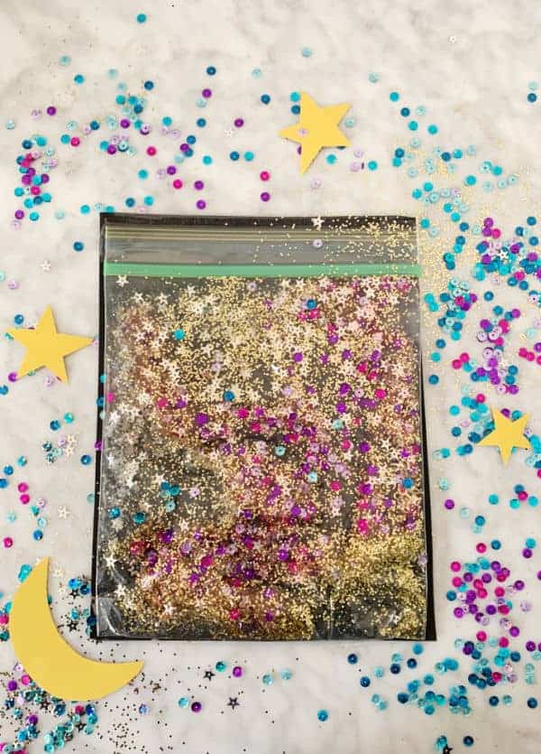 showing how to make a galaxy bag