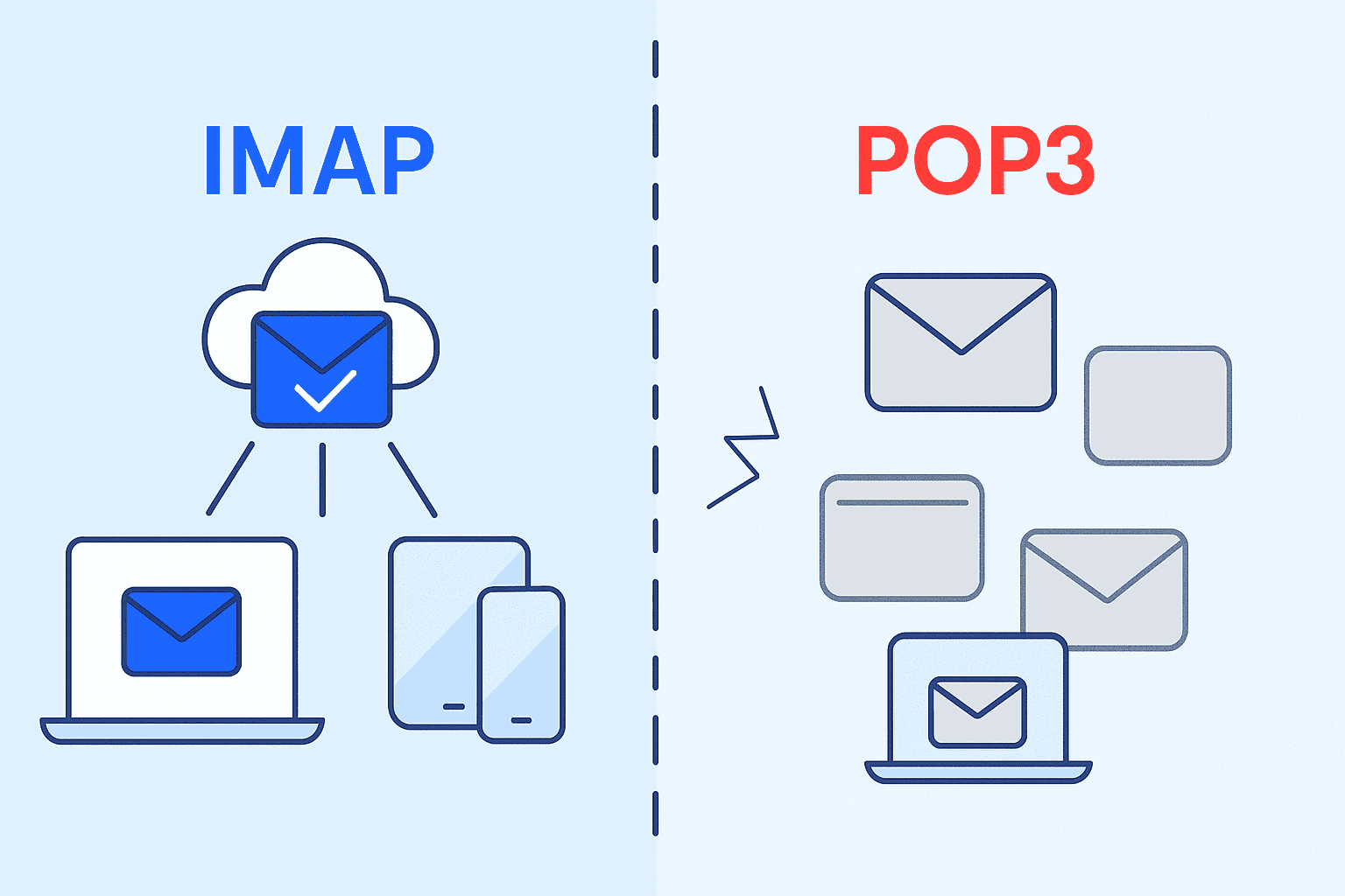 IMAP vs POP3: por que seus e-mails não estão sendo sincronizados entre dispositivos