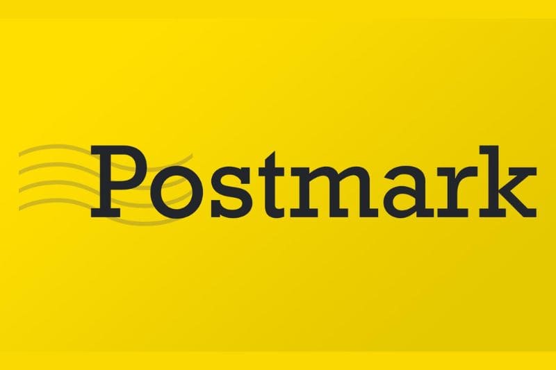 The image displays the word "Postmark", highlighting it as a Mailgun alternative email service for 2026.