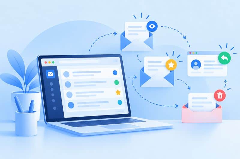 Illustration showing peer-to-peer warmup messages being sent and managed across connected mailboxes.