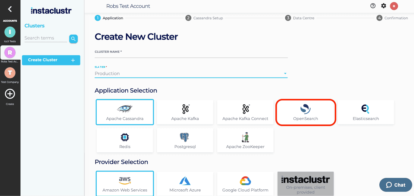 Creating an OpenSearch Cluster - Instaclustr