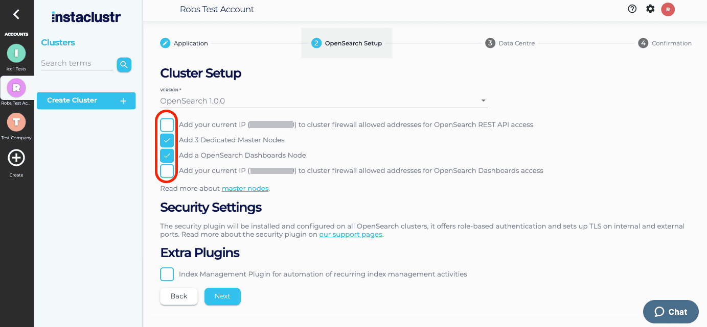 Creating an OpenSearch Cluster - Instaclustr