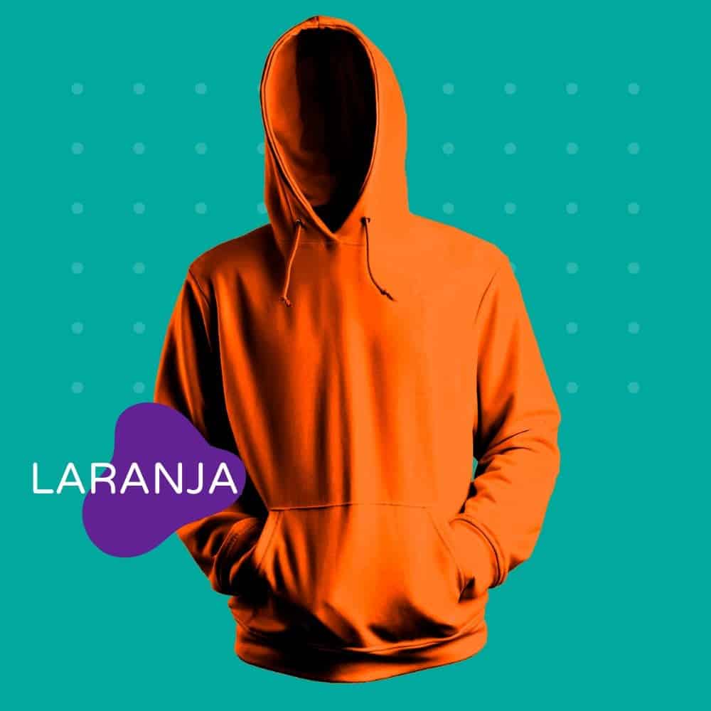 moletom blusa canguru personalziado empresa casal laranja