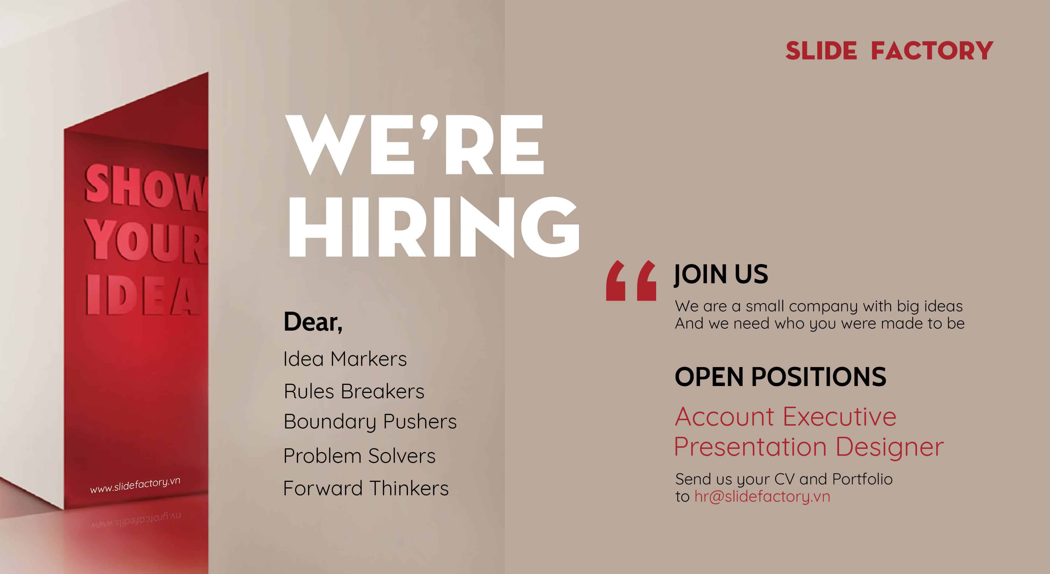SLIDE FACTORY tuyển dụng Account Executive