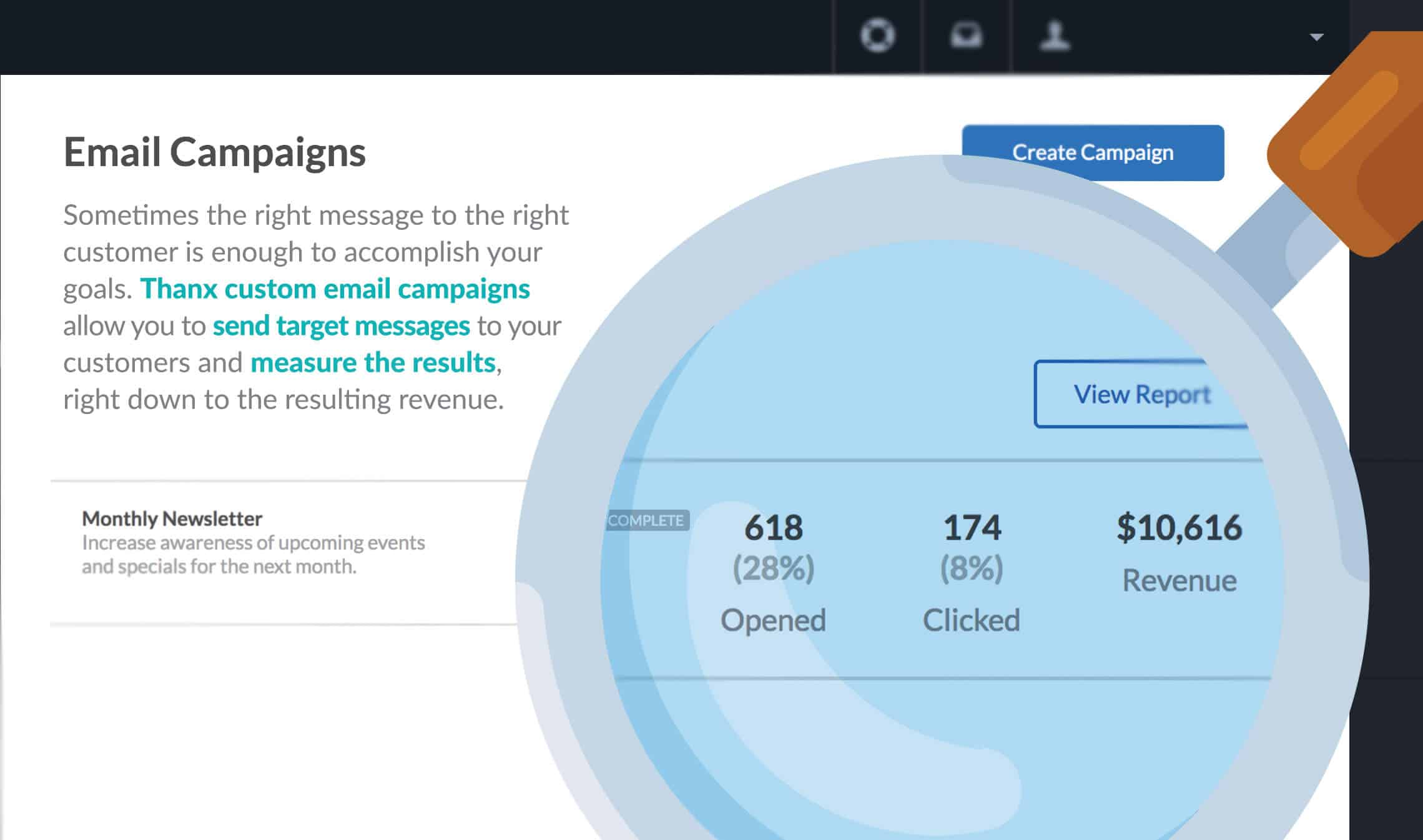 Email Marketing Campaign Revenue from Thanx