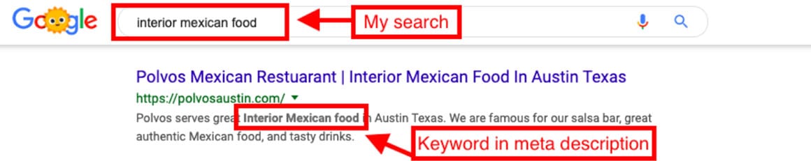 Keyword meta description example