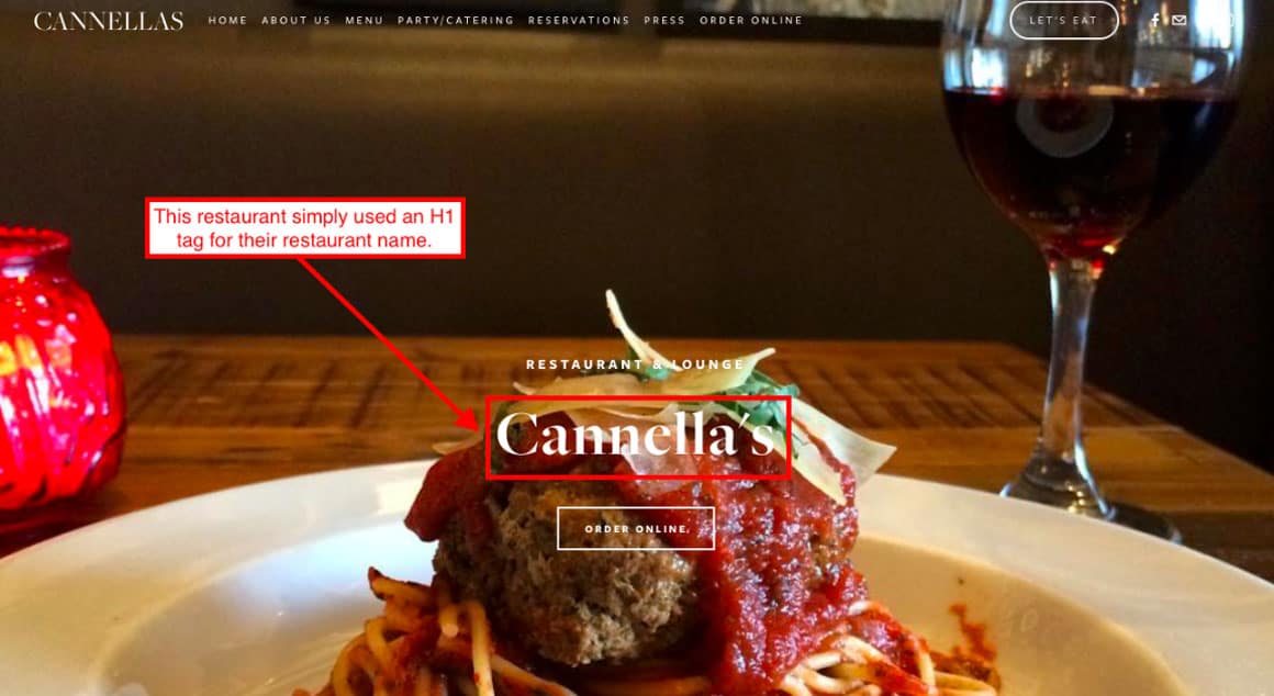 h1 example on Cannella's website