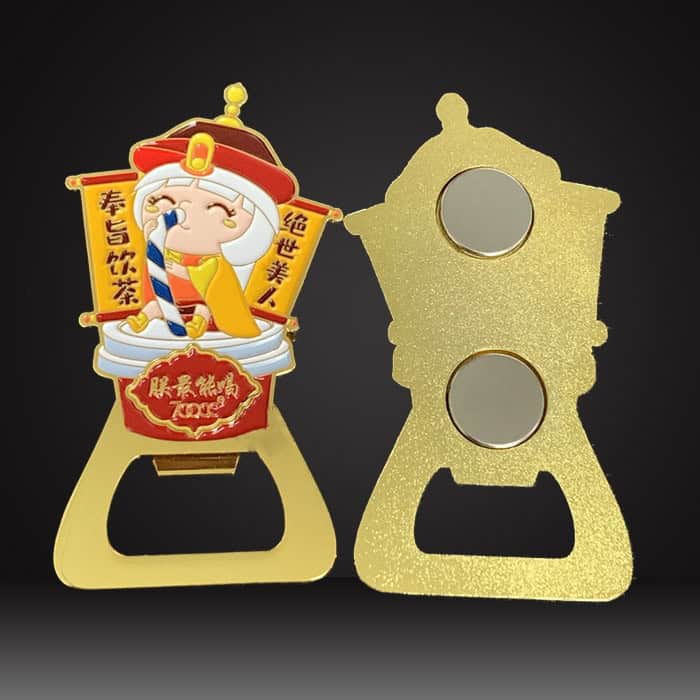 custom bottle opener fridge magnet