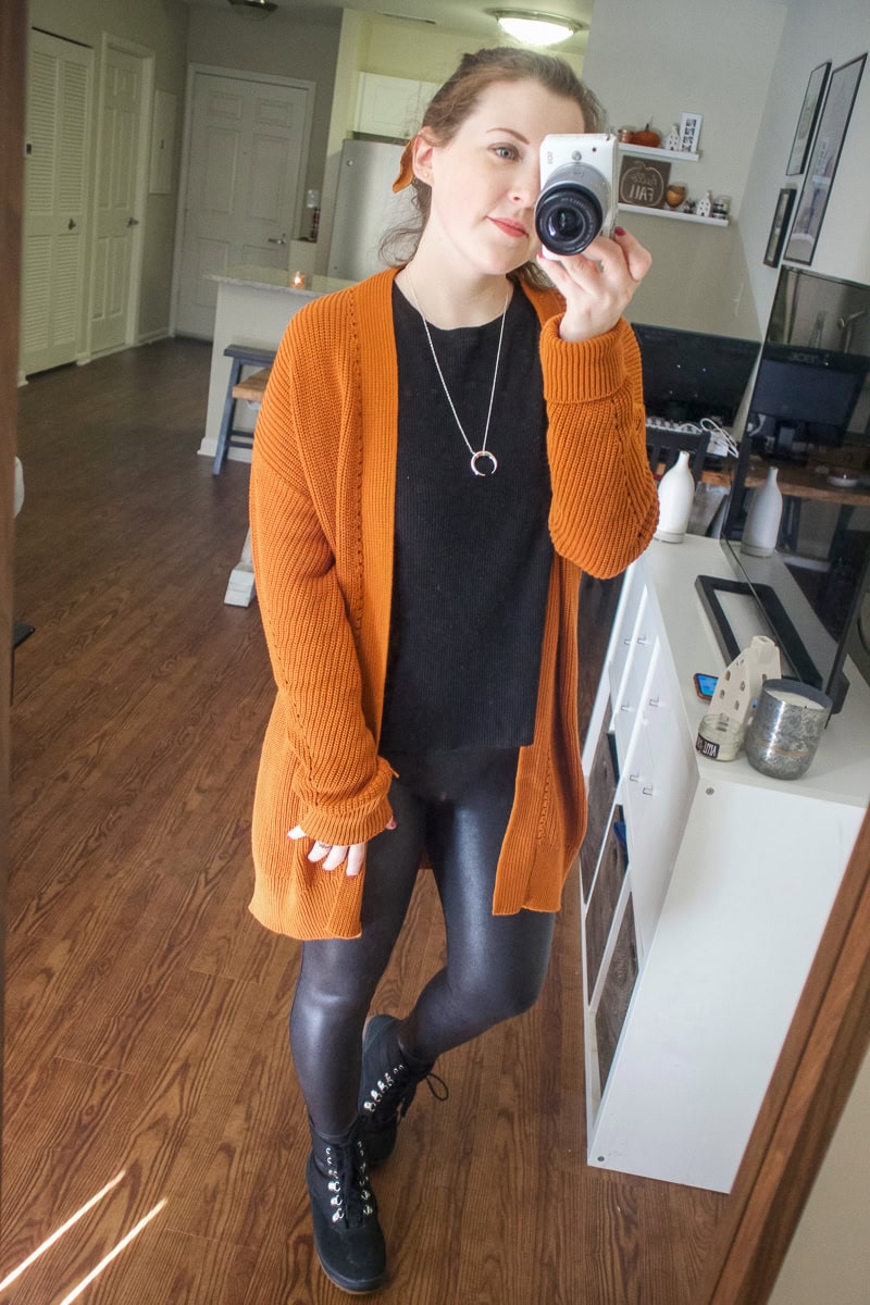 cardigan burnt orange
