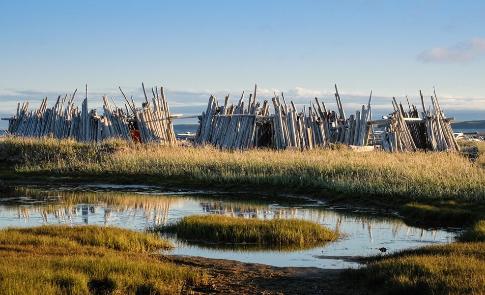 Camping shelters. Photo source: Sandra Angers-Blondin, https://www.vanishingislandphoto.comhttps://www.instagram.com/sandra.angers.b/