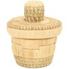 Raffia Banded Weave Canister