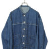 VINTAGE NO COLLAR DENIM JACKET/L