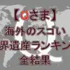 海外の世界遺産ランキング【Qさま!! 9/29放送】マチュピチュ、サグラダ・ファミリアは何位？