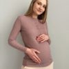 Кофейный лонгслив для беременных и кормящих мам Basic