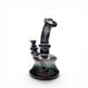 Emerald Spiral Worked Mini Rig handcrafted borosilicate glass dab rig rear angle view