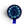Cobalt Mandala Glass Pendant handcrafted glass pendant with blue, teal, mint, and violet mandala-inspired design.
