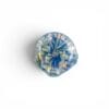 Aqua Bloom Hollow Pendant handcrafted hollow glass pendant with blue, cream, and gold floral swirl design.