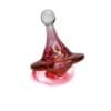 Ruby Spinner Carb Cap with red glass body, wide saucer cap, white rounded handle, and airflow hole.