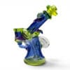 Side view of Huffy Crushed Opal Mini Banger Dab Rig with crushed opal and handcrafted borosilicate glass