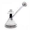 JAG Art Deco Pro Cane borosilicate glass dab rig featuring an opaque white cone base, black accents, and long clear mouthpiece.