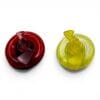 Ruby red directional glass carb cap shown with raised handle and airflow design.