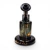 JAG x Pyrology Collab Riglet Front View | handcrafted borosilicate glass dab rig with gold industrial graphics