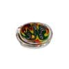 Angled detail view of Rasta Wig Wag Glass Pendant with red, yellow, green, black, and white swirl pattern.