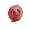 Opalescent pink iridescent carb cap made from glass for use with compatible quartz bangers.