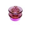 Opalescent pink iridescent carb cap made from glass for use with compatible quartz bangers.