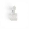 Front view of Clear Directional Carb Cap with transparent glass body and curved airflow design.