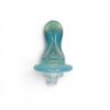 Front view of Aqua Bubble Carb Cap with rounded blue handle, circular cap shape, and small top airflow hole.
