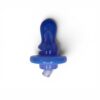 Front view of Cobalt Bubble Carb Cap with rounded blue handle, circular cap shape, and small top airflow hole.