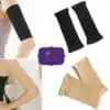 Manchettes amincissantes bras femme en noir et beige pour raffermir et affiner les bras