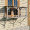 cat window perch large wooden catio for indoor cats with mesh panels