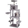 tall cat tree for large cats with condo and hammock