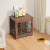 dog crate furniture wooden dog kennel with metal frame and door