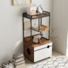 multi functional cat litter box furniture with storage and feeding space