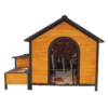 Luxury Outdoor Wooden Dog House with Feeding Station