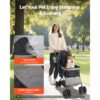 pet stroller with breathable mesh windows for airflow and visibility