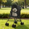 pet stroller for small dogs foldable lightweight with mesh ventilation