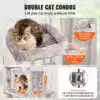 cat tree with condo hammock and soft plush platforms