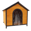 weatherproof dog house with PVC curtain for rain and wind protection