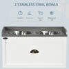 dog feeding station with stainless steel bowls for easy cleaning
