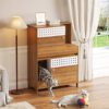2 in 1 cat furniture with hidden litter box enclosure and storage cabinet
