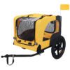 dog bike carrier with safety leash reflective strips and flag