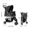 Pet Stroller Foldable 3 Wheels Travel Dog Stroller