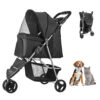 Pet Stroller Foldable 3 Wheels Travel Dog Stroller