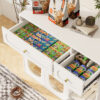 Hidden Litter Box Enclosure | LED Furniture Cabinet with Storage Drawers & Acrylic Doors