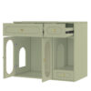 Hidden Litter Box Enclosure | LED Furniture Cabinet with Storage Drawers & Acrylic Doors