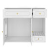 Hidden Litter Box Enclosure | LED Furniture Cabinet with Storage Drawers & Acrylic Doors